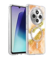 Onegif Redmi 14C Lotus Simli Magsafe Kapak - Turuncu