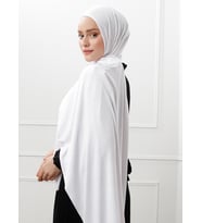 Likralı Penye Şal - Beyaz