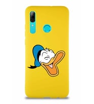Huawei P Smart 2019 Soft Premier Kapak Donald Duck-E Tasarımlı Silikon Kılıf - Sarı (Şeffaf)