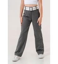Kız Çocuk Ters Kemerli Pantolon 6002 (Gri)