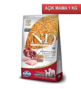 ND Düşük Tahıllı Light Medium Maxi Tavuklu Narlı Köpek Maması 1 Kg AÇIK