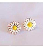 Mineli Papatya Model Rose Gold Kaplama Gümüş Küpe