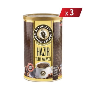 Orhan Efendi Hazır Türk Kahvesi Sade Teneke 250 Gr - 3LÜ PAKET