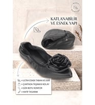 Virelle Kadın Babet Ayakkabı — RENK: SİYAH CİLT, NUMARA: 39