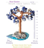 Sertifikalı Gerçek Lapis Lazuli Taşı Ağaç - Akik Plakalı (Çok Renkli)