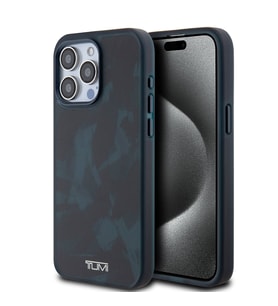 TUMI iPhone 15 Pro Max Kılıf TUMI Orjinal Lisanslı M-safe Şarj Özellikli Buzlanmış Saydam Fırça Kamuflajı Desenli Kapak (Yeşil)