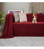 CONCEPT Koltuk Örtüsü Şönil Kaymaz Çift Taraflı Çekyat Örtüsü Koltuk Şalı 175x300 - BORDO