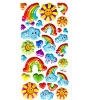 Sticker Kabartmalı Stiker Defter, Planlayıcı Etiket (limlra-011)-17x9cm- Güneş Bulut Gökkuşağı