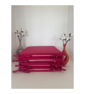 40CMX40CM+4CM 4'LÜ SÜNGERLİ SANDALYE MİNDERİ ÇIKARILABİLİR KILIF BAĞCIKLI