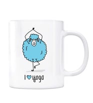 I Love Yoga Kişiye Özel İsimli Kupa Bardak - Kuzu Mavi Renk