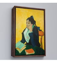 Çerçeveli Vincent van Gogh - Kitaplarla Madame Ginoux Tablosu (Beyaz)