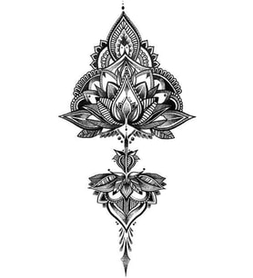 Caş Dekorasyon Lotus Figürlü Geçici Dövme Tattoo