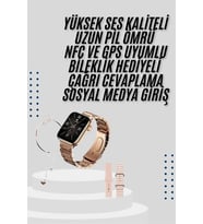 Akıllı Saat 3 Kordonlu Ve Aksesuarlı Bayanlar Için Şık Rose Renk