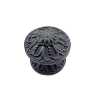 Antika Tarz Dekoratif Pirinç Çiçekli Kapı Tokmağı - 80 Mm Çap, Oksit