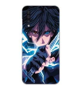Samsung Galaxy A70 Uyumlu Naruto Sasuke Tasarımlı Şeffaf Telefon Kılıfı