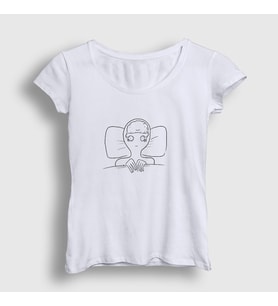 Presmono Kadın Beyaz Can't Sleep T-Shirt 290252tt