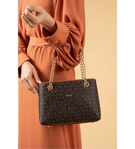 Kadın Orta Boy Zincir Detaylı Ayarlanabilir Askılı Şık El & Omuz Çantası Shoulder Bag (STD)