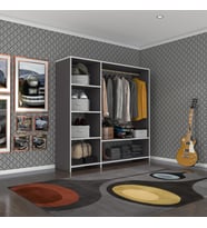 Kenzlife giysi dolabı mükremin 150*150*40 gri gardırop