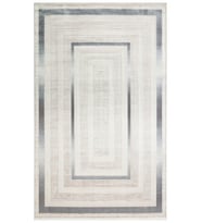Gri Halı Modern Geometrik Desenli Yumuşak Dokulu Lüks Salon Halısı Koridor Makine Dokuma