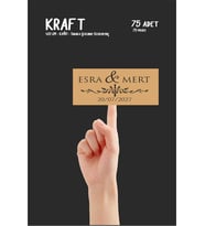 Kraft 4x2 cm Söz Nişan Kına Nikah Düğün Şişe Ve Magnet Kraft Kart 75 Adet 1 Tabaka