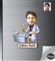 Kişiye Özel Kimyacı Erkek Ahşap Magnet -2
