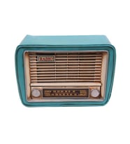 Dekoratif Metal Radyo Kumbaralı Vintage Hediyelik (Siyah)