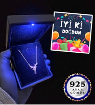 Doğum Günü Hediyesi Premium Işıklı Kutusunda 925 Ayar Gümüş Kolye Farklı Modeller İyi Ki Doğdun (Model 3)