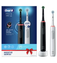 Oral-B Pro 3 3900 Siyah Beyaz 2'li Şarj Edilebilir Diş Fırçası Seti