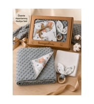 Nohut Desenli %100 Pamuklu Çift Katlı Bebek Battaniyesi – 85x85 cm Kız/Erke