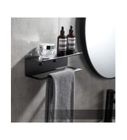 Dekoratif Metal Siyah Mutfak Banyo Rafı Havlu Askılık Duvar rafı Ve Askılık