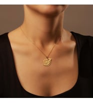 Kişiye Özel 925 Ayar Gümüş Tatlı Salyangoz Model Kolye (Gold)