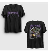 Presmono Unisex Siyah Metallica V2 Cincinnati Print Brandon Heart Sırt Baskılı T-Shirt 517373tt