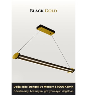 Mira Gold Lineer LED Sarkıt Avize – Kumandalı Dim Edilebilir – Aşağı Işık