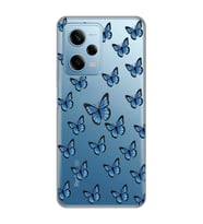 Redmi Note 12 Pro 5G Uyumlu Kelebek Desenli Şeffaf Telefon Kılıfı