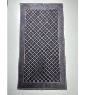 Ender Home 50x90 Antrasit Jakarlı Kadife Baklava Desen Banyo Paspası (Gri)