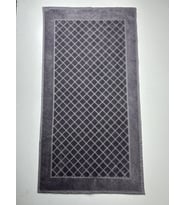 Ender Home 50x90 Antrasit Jakarlı Kadife Baklava Desen Banyo Paspası (Gri)