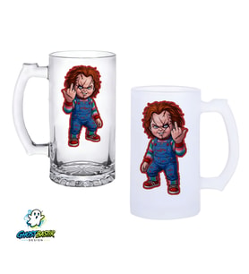 Chucky Kulplu Bira Bardağı Buzlu veya Şeffaf Seçenekli 0281