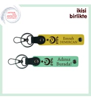 Ayyıldız Kurt Göktürk Kişisel Set – Yıldönümüne Özel İsim Yazılabilir Anahtarlık Takım, Sarı-Yeşil