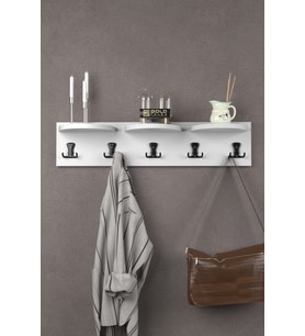 5 li Duvar Askılığı Beyaz 80 cm