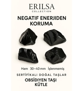 Sertifikalı Ham Siyah Obsidyen Taşı Kütle – El Taşı Negatif Enerji Kalkanı Derin Arınma Gücü (Çok Renkli)