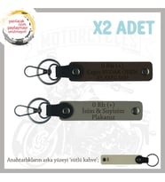 Yol Tutkunlarına, İsim Plaka ve 0 Rh (+) Kan Grubu, Kişiselleşmiş x2 Anahtarlık, Kül Gri-K Kahve-SK (Çok Renkli)