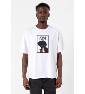See You In Space Cowboys Minimalist Anime Poster Beyaz Erkek Oversize Tshirt