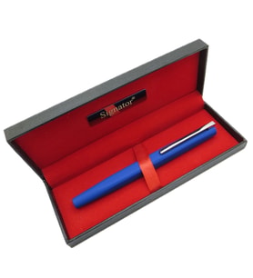 Signator® T538 Mat Mavi Krom Roller Kalem  İsme Özel Kalem  Hediyelik Kalem (Karışık)