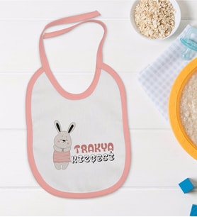 BK Kids Trakya Kızçesi Tasarımlı Pembe Bebek Mama Önlüğü-2