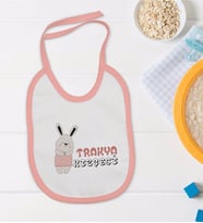 BK Kids Trakya Kızçesi Tasarımlı Pembe Bebek Mama Önlüğü-2