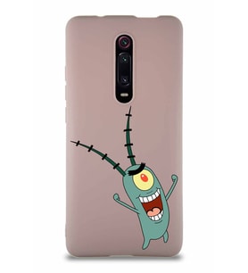 Xiaomi Redmi K20 Soft Premier Kapak Plankton Tasarımlı Silikon Kılıf - Pudra (Şeffaf)