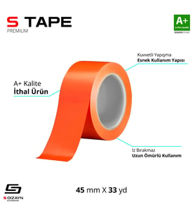 S-Dizayn Oto Cam - Montaj Bandı İthal Turuncu 45mm x 33 Yd A+Kalite (Karışık)