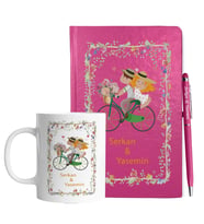 Sevgililer Gününe Özel Pembe Defter Kalem & Kupa Hediye Seti 7