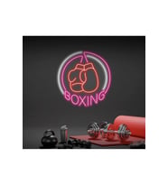 BOXING Yazılı ve Boks Eldiveni Figürlü Neon Tabela