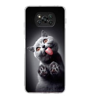 PrintiFy Xiaomi Poco X3 ile Uyumlu 1mm Slim Fit Kedi 2 050c Baskılı Şeffaf  Kılıf